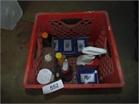 Assorted Fluids (Partials), Milk Crate, Fasteners