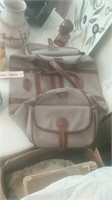 Izod Club duffel bag with a vintage TWA tag