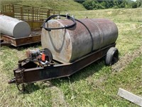 50-gallon fuel tank on trailer with pump