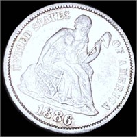 1886 Seated Liberty Dime NEARLY UNCIRCULATED