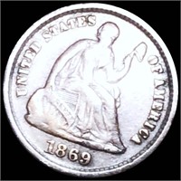 1869-S Seated Liberty Half Dime ABOUT UNC