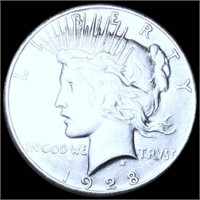 1928 Silver Peace Dollar ABOUT UNCIRCULATED