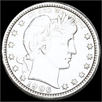 1906 Barber Silver Quarter UNCIRCULATED