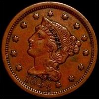 1854 Braided Hair Large Cent XF