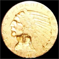 1913 $5 Gold Half Eagle NICELY CIRCULATED