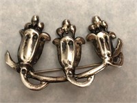Jewelry: Vintage Sterling Bluebell Pin