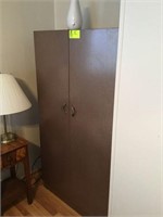 Brown metal storage cabinet 35"W x 20" x 64" tall