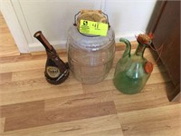 group of 3 bottles/ decanter (vintage)