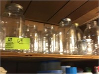 Top shelf mason jars, etc.
