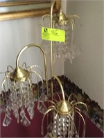 Gold colored reading lamp (3 lights) Approx. 63" t
