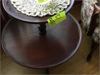 2 tier round table 13" top 25" bottom x 29" tall