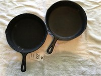 10 1/2" & 10" cast iron frying pans