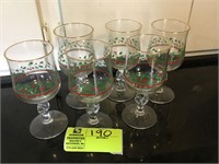 6- Holiday stemware glasses