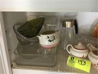 contents of shelf w/ misc. glassware
