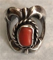 Jewelry: Sterling Ring Coral