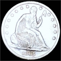 1865-S Seated Half Dollar CLOSELY UNC