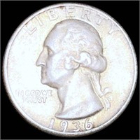 1936-D Washington Silver Quarter ABOUT UNC