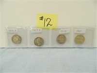 1958D, 59D, 59, 60 Washington Silver Quarters