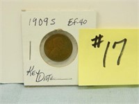 1909s Lincoln Cent - Key Date - EF-40