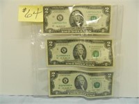 (3) (2) 2003, (1) 2009 $2 Bills