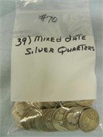 (39) Mixed Date Silver Quarters