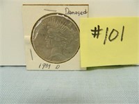 1934D Peace Silver Dollar - Damaged