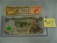 King Hussein's Paper Money & 1944 Wild Life Stamp