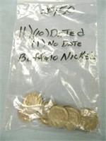 (11) (10) Dated (1) No Date Buffalo Nickels