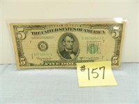 1950D Ser. $5 Federal Reserve Note with Green Seal