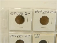 (20) Lincoln Cents (6) 1909VDB, 13D, 19s, (2) 19,