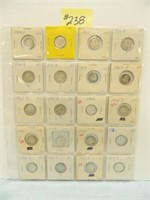 (20) All Silver Rosy Dimes 1963, 63d, (2) 64,
