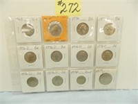 1965, 66D, (8) 76D Quarters, 1978 Proof Nickel,
