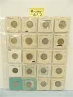 (20) Buffalo Nickels 1919, 20D, (6) 20s, 21,