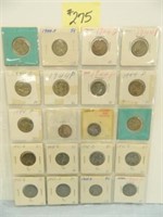 (20) Jefferson Silver War Nickels (10) 1944, 44D,