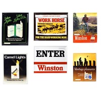 Lot of 6 Vintage Cigarette Advertising Signs
