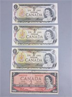 Canadian 1954 $2.00 & 1973 $1.00 Dolllar Bills