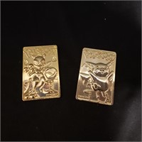 Mewtwo & Pikachu 23k Gold Plated Cards 1999