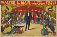 WALTER L. MAIN 3 RING CIRCUS POSTER