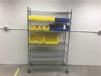 Rolling Steel Rack w/ Uline Bins