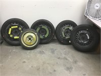 Lot of 5 Misc Spare Tires