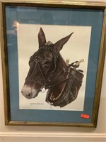 Pencil Signed Dexter Bowles Mule/Donkey Lou Print