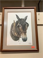Pencil Signed C. Don Ensor Mule/Donkey Beck Print