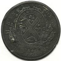1844 Half Penny Bank Token