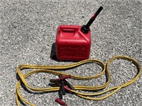 1 Gallon Gas Can and Jumper Cables