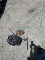 Fishing Rod and Reel, Tacklebox and Bag