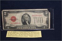 1928 Red Seal US currency $2