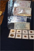 Misc Foreign coins and currency lot