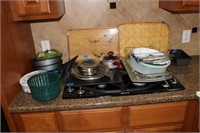 Misc kitchen cabinet items lot