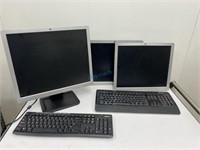 3 Monitors & 2 Keyboards