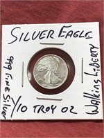 1/10 Oz 999 fine silver Silver Eagle round